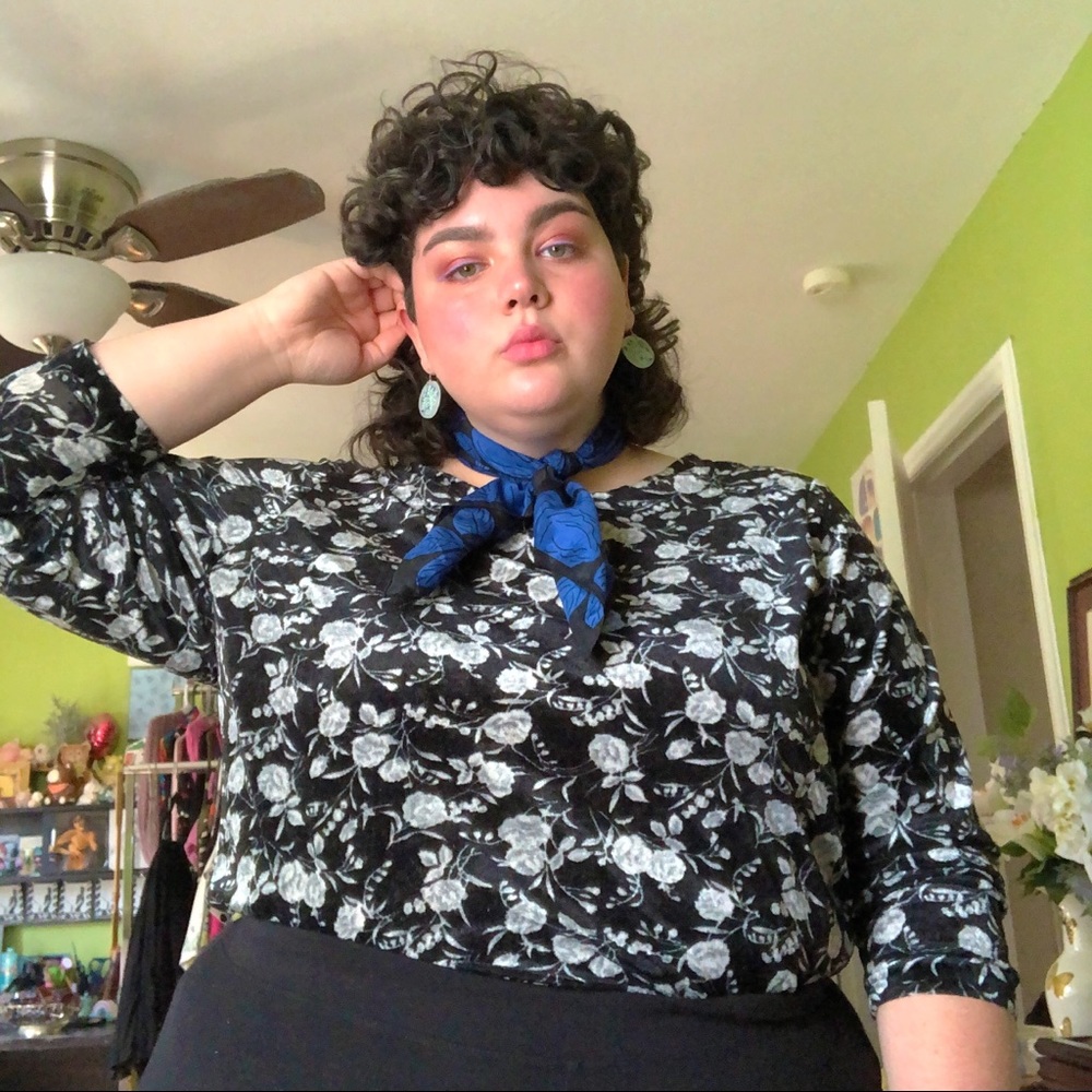 Velvet Floral Top